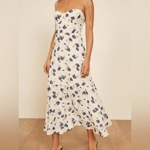 Emmie blue and white floral midi dress